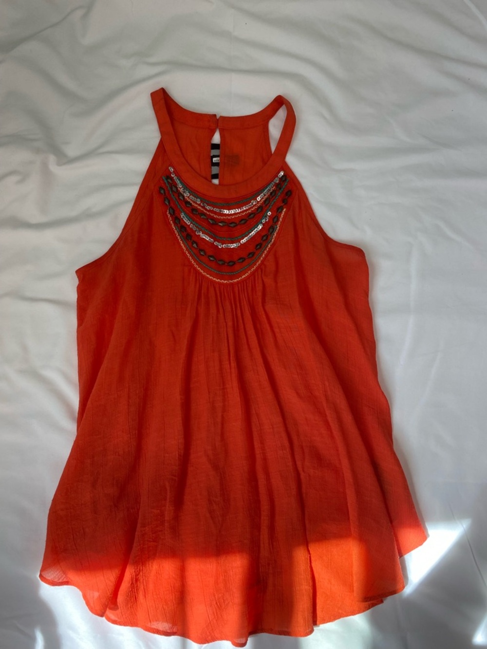 Vintage BCX Orange Embellished Halter Camisole
